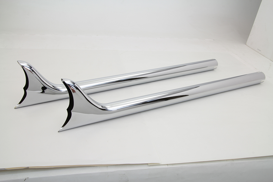 Chrome Straight 30" Fishtail Extension Set for 1-3/4" Pipes