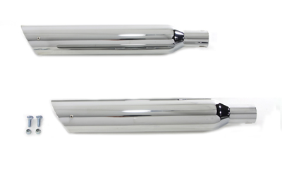 Chrome Side Slash Slip-On Muffler Set for 2000-up Harley FXST