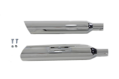 Chrome Side Slash Slip-On Muffler Set for 2000-up Harley FXST