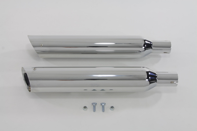 Chrome Side Slash Slip-On Muffler Set for 2000-up Harley FXST