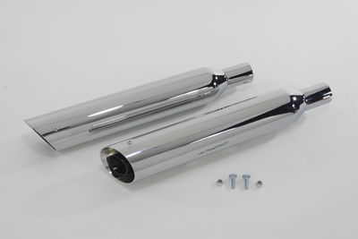 Chrome Side Slash Slip-On Muffler Set for 2000-up Harley FXST