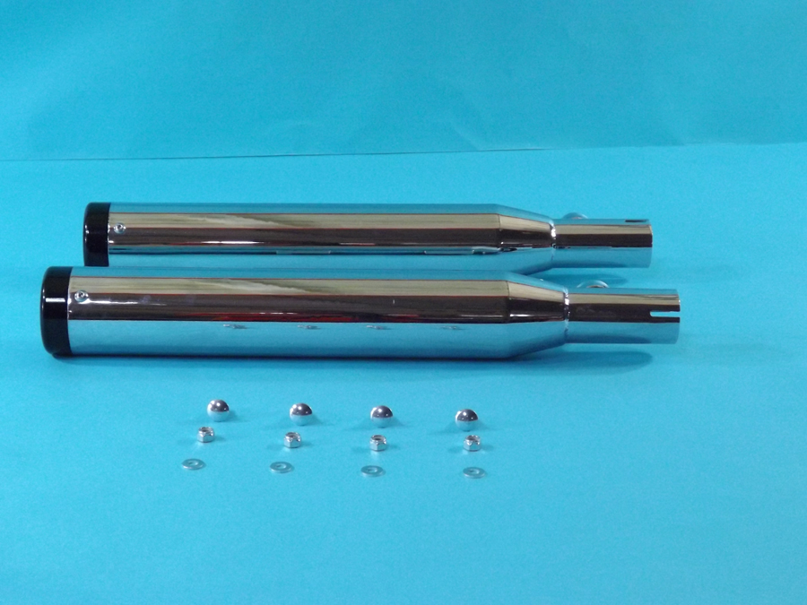 Chrome XL 2007-UP Slip On Muffler Set With Black Tips
