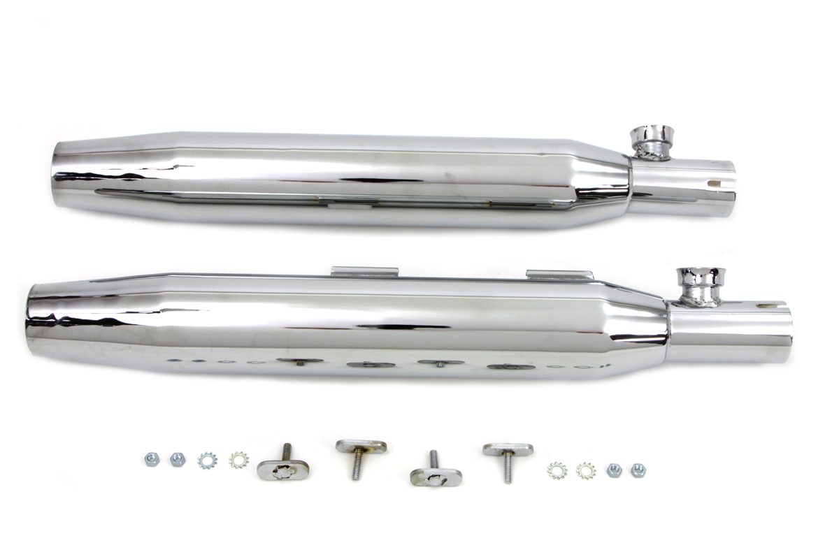 FXST 2007-UP Chrome Slip On Muffler Set Tapered End