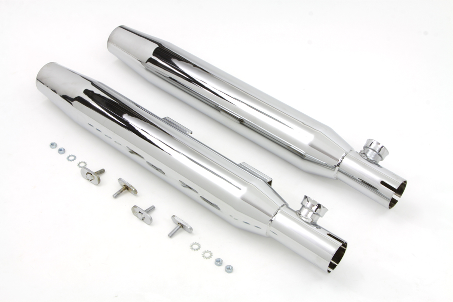 FXST 2007-UP Chrome Slip On Muffler Set Tapered End