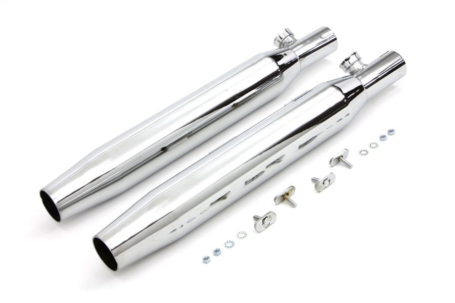 FXST 2007-UP Chrome Slip On Muffler Set Tapered End