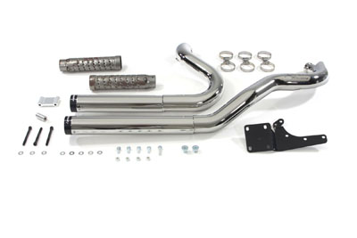 Chrome Rinehart 2 - 2 Exhaust System Staggered Style FXD 2006-UP