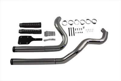 Chrome Rinehart 2 - 2 Exhaust System Staggered Style FXD 1999-2005