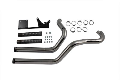 Chrome 2 Into 2 Exhaust System Staggered Style XL 2004-UP