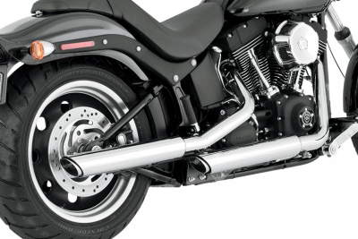 Chrome Vance & Hines Twin Slash Slip-On Mufflers 2004-10 Harley XL