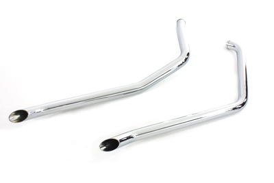 Chrome Goose Style Exhaust Drag Pipe Set for FXST 1986-06 Harley