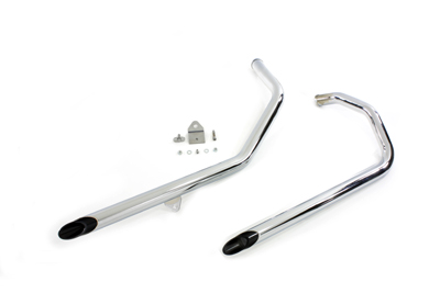 Exhaust Drag Pipe Set 40" with Black Slash Tips for XL 2007-UP