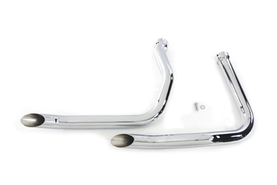 Chrome Goose Style Exhaust Drag Pipe Set for FL 1948-1965 Harley