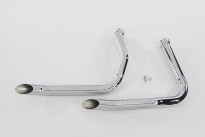 Chrome Goose Style Exhaust Drag Pipe Set for FL 1948-1965 Harley