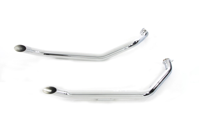 Chrome Exhaust Drag Pipe Goose Slash Cut Set FX 1971-84 Harley