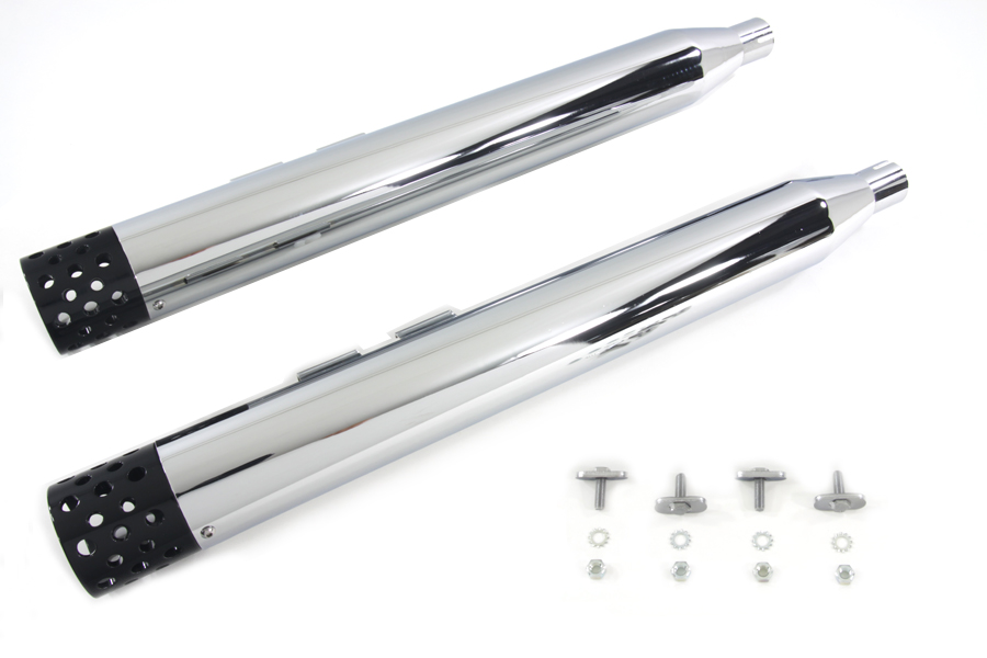 FLT 1995-UP Muffler Set with Black Shooter Style Ends