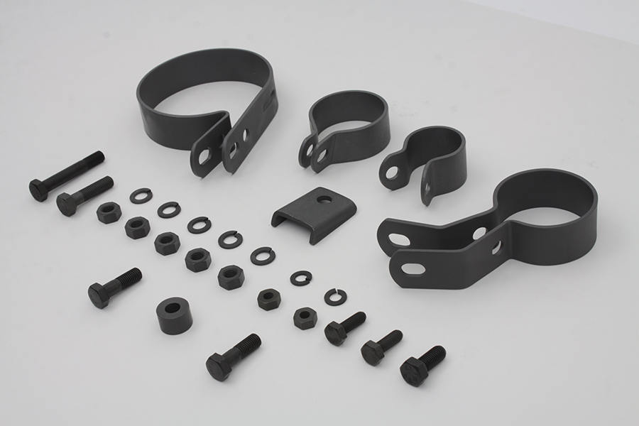 Parkerized Exhaust System Clamp Kit, 1941-1957 EL & FL