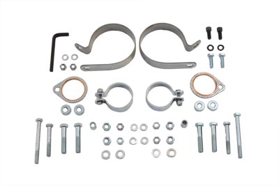 Dual Exhaust Pipe Clamp Kit for 1970-1984 Harley FLH Big Twin