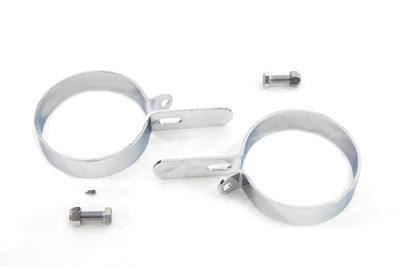 Chrome 3 1/2 in. Muffler Hanger Clamps for Harley XL & Big Twin