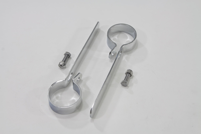 Chrome P Style 2 in. Exhaust Clamp Set for Harley & Customs