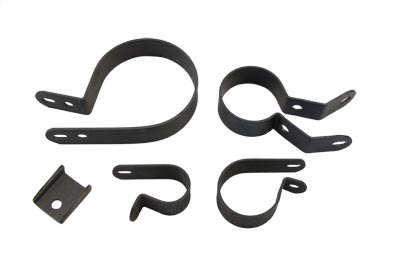 Exhaust Pipe Parkerized Clamp Set for FL 1941-1957 Harley