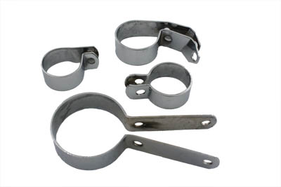 Chrome Exhaust Pipe Clamp Set for WL 1936-1951 Harley