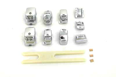 OE Chrome Switch Cover Set for Harley FLH 1996-UP Touring