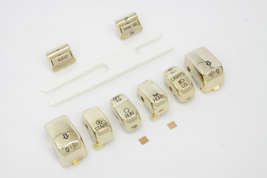 Gold Switch Cover Kit for 1996-UP FLHT W/O Criuse