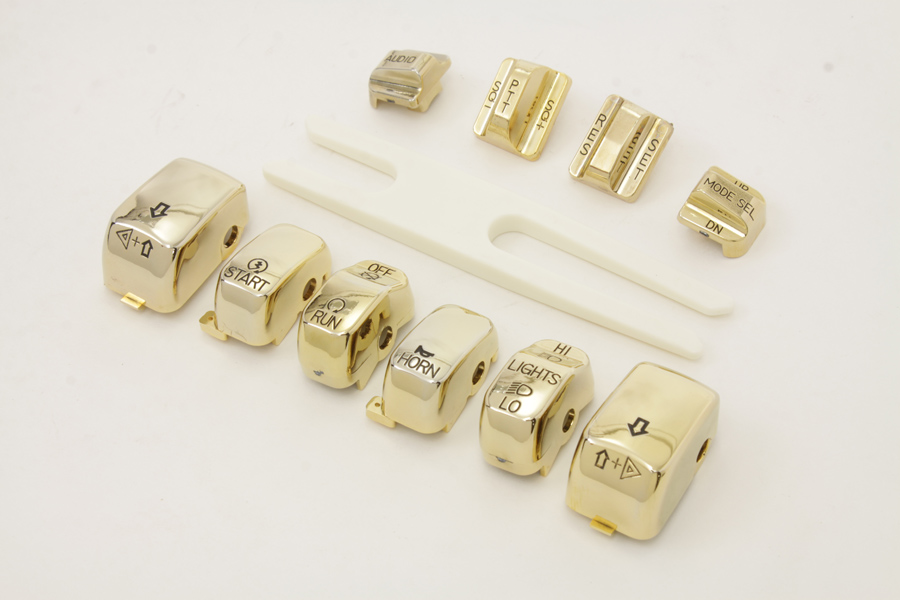Gold Switch Cover Kit for FLHTCUI 1996-UP, FLTR 1998-UP