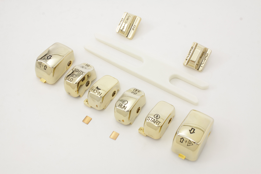 Gold Switch Cover Kit for FLHRCI 2002-UP W/O Cruise