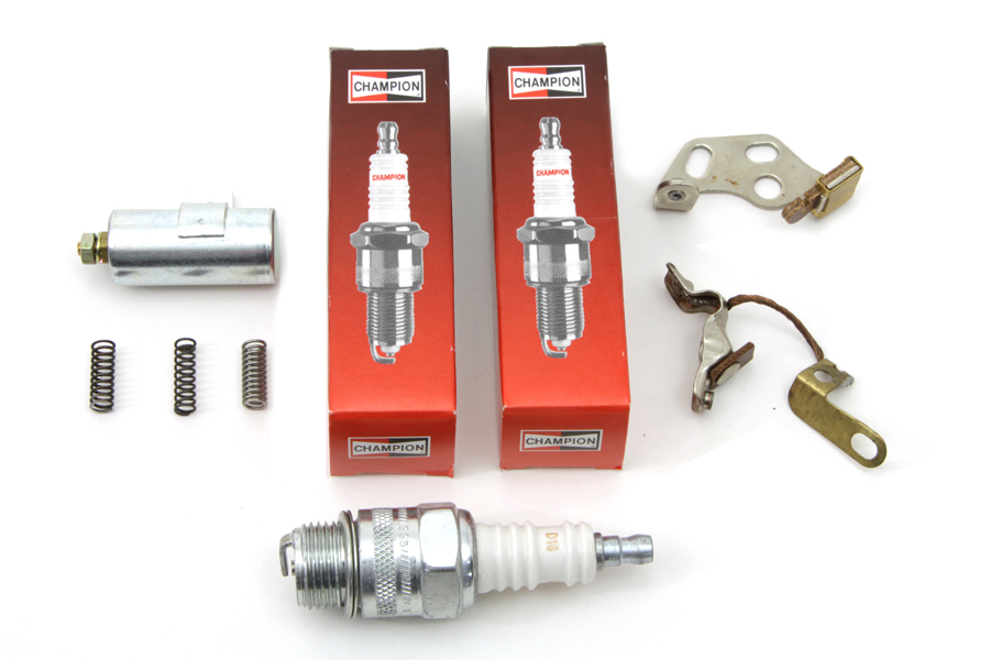 Ignition Tune Up Kit w/ Spark Plugs for Harley 1930-1947 Models