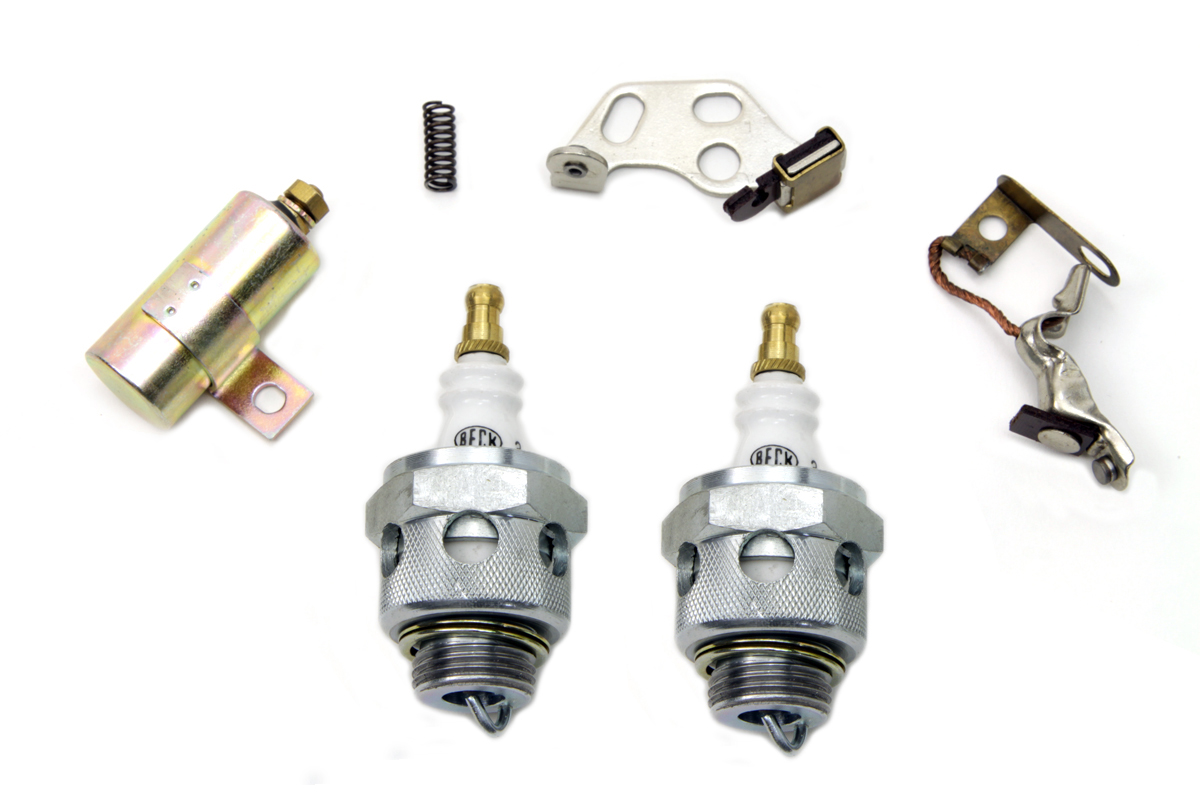 Ignition Tune Up Kit with Beck Spark Plugs for 1930-47 Big Twins & 45"