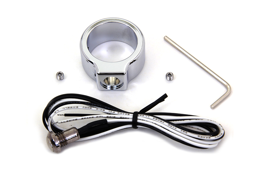 Chrome Single Handlebar Button Switch Kit, for 1" Handlebars