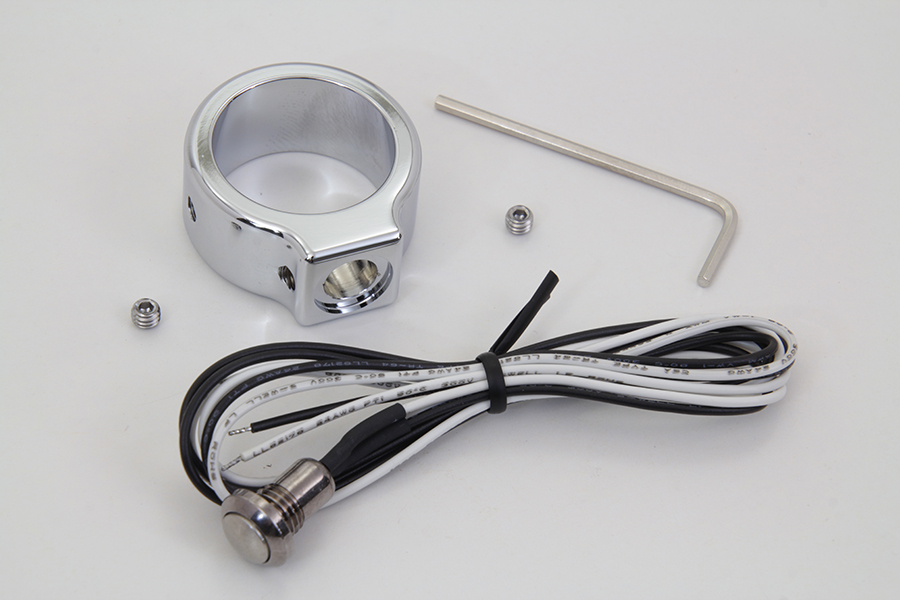Chrome Single Handlebar Button Switch Kit, for 1" Handlebars