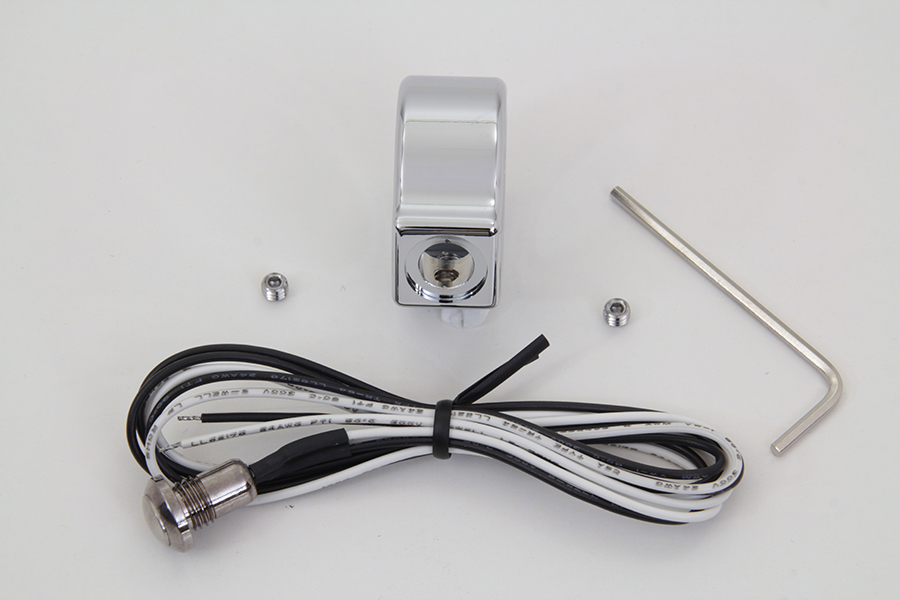 Chrome Single Handlebar Button Switch Kit, for 1" Handlebars