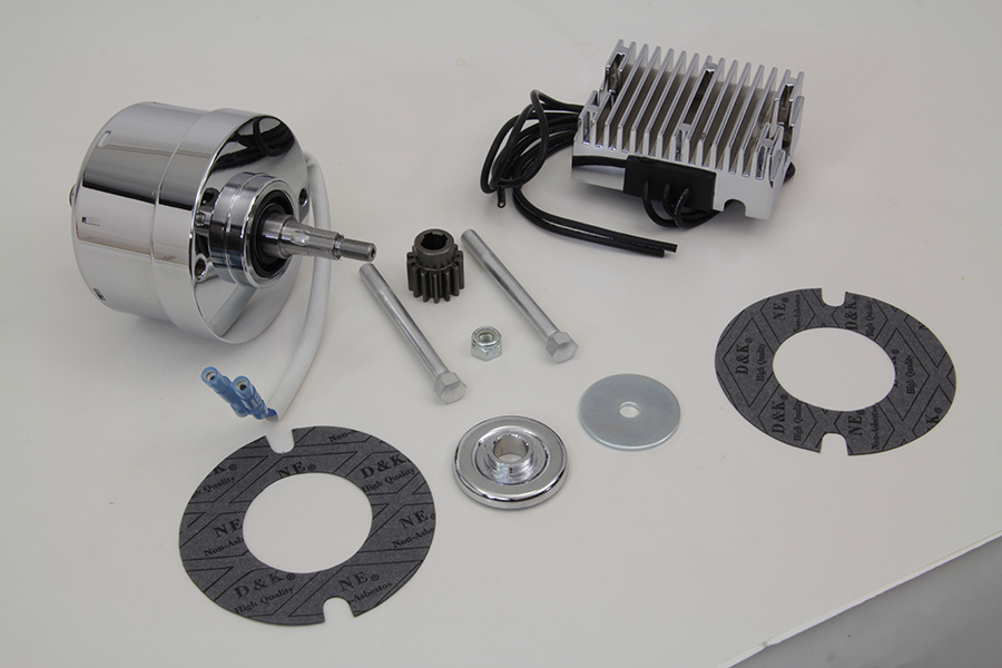 Chrome 12 Volt XL 1958-1970 Alternator Generator Conversion Kit