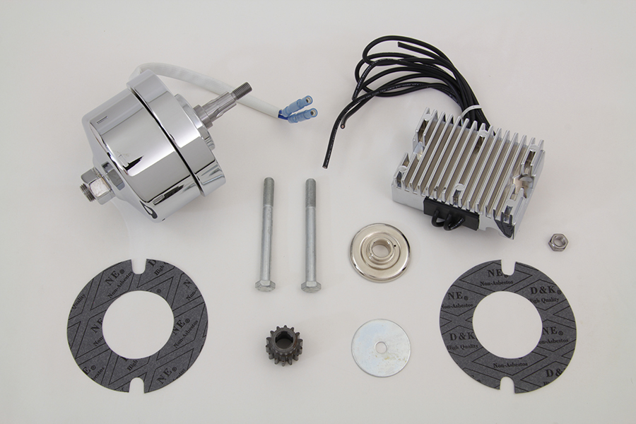 Chrome 12 Volt XL 1971-1983 Alternator Generator Conversion Kit