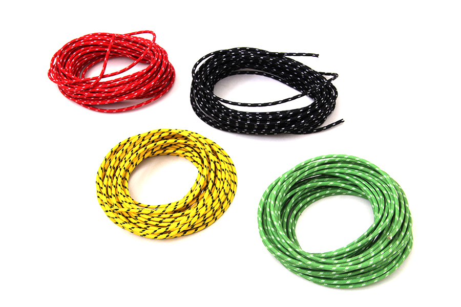 Cloth Covered Wire Kit, black, red, green and yellow