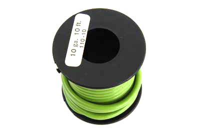 Primary Wire 10 Gauge 10' Roll Green for All Harley Models