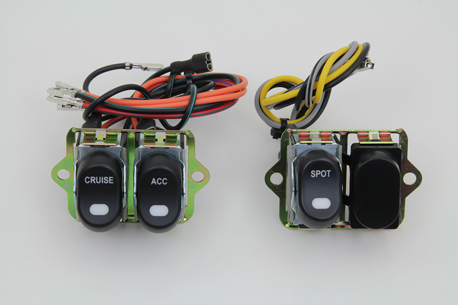 FLHTC 2004-UP Rocker Style LED Handlebar Switch Kit Black