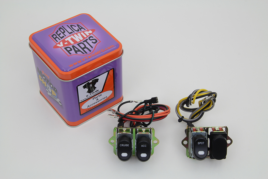 FLHTC 2004-UP Rocker Style LED Handlebar Switch Kit Black