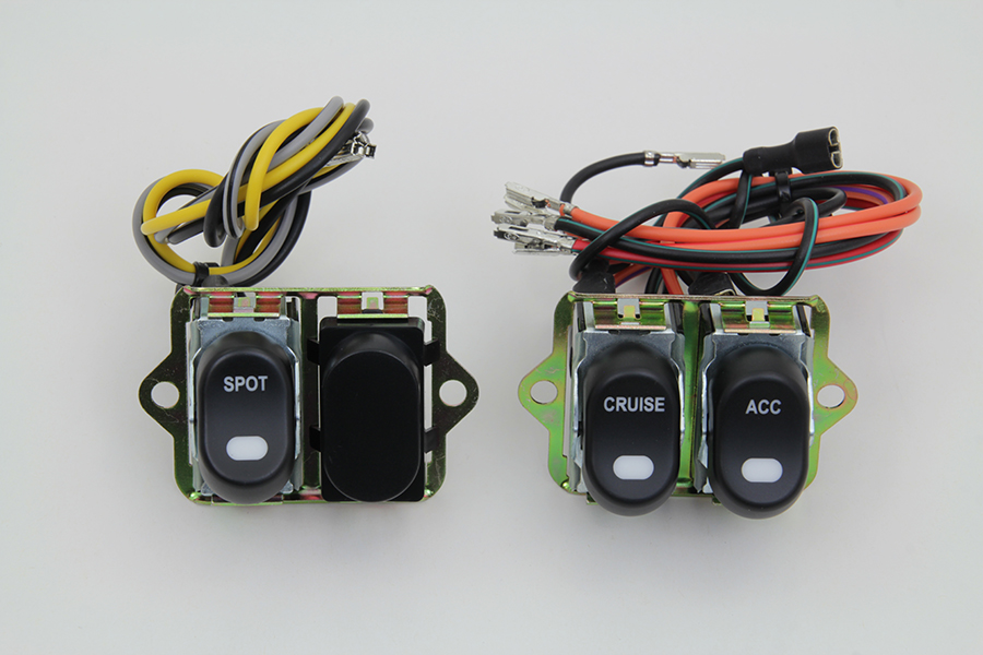 FLHTC 2004-UP Rocker Style LED Handlebar Switch Kit Black