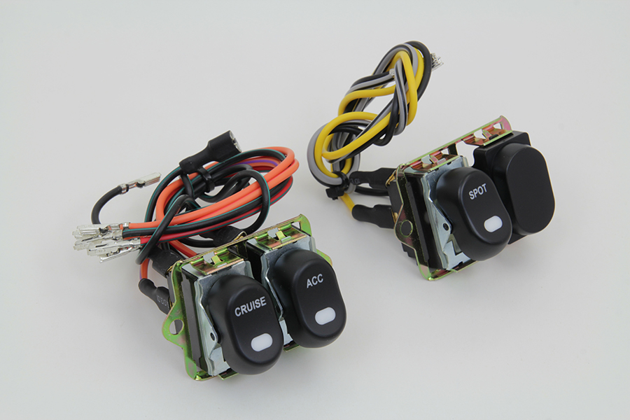 FLHTC 2004-UP Rocker Style LED Handlebar Switch Kit Black