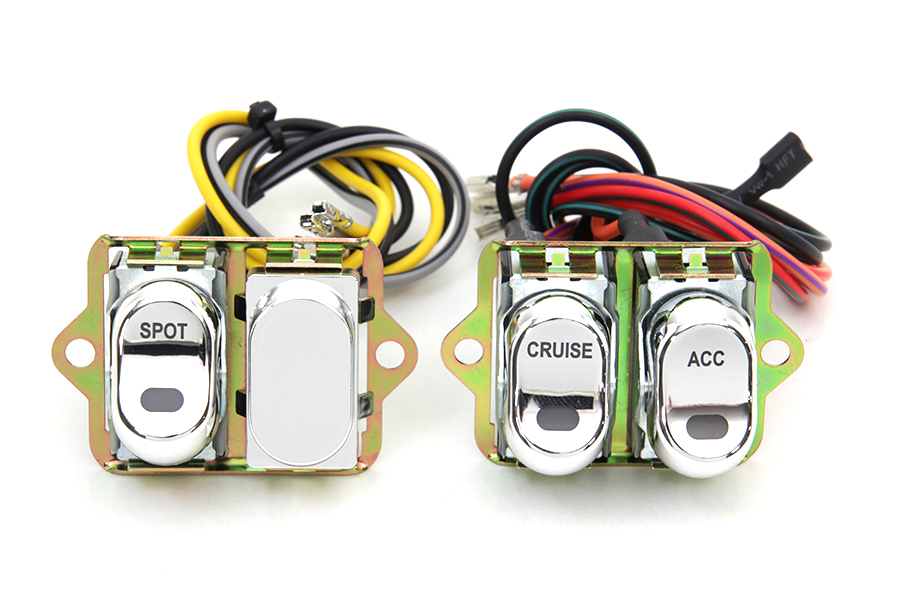 FLHTC 2004-UP Rocker Style LED Handlebar Switch Kit Chrome