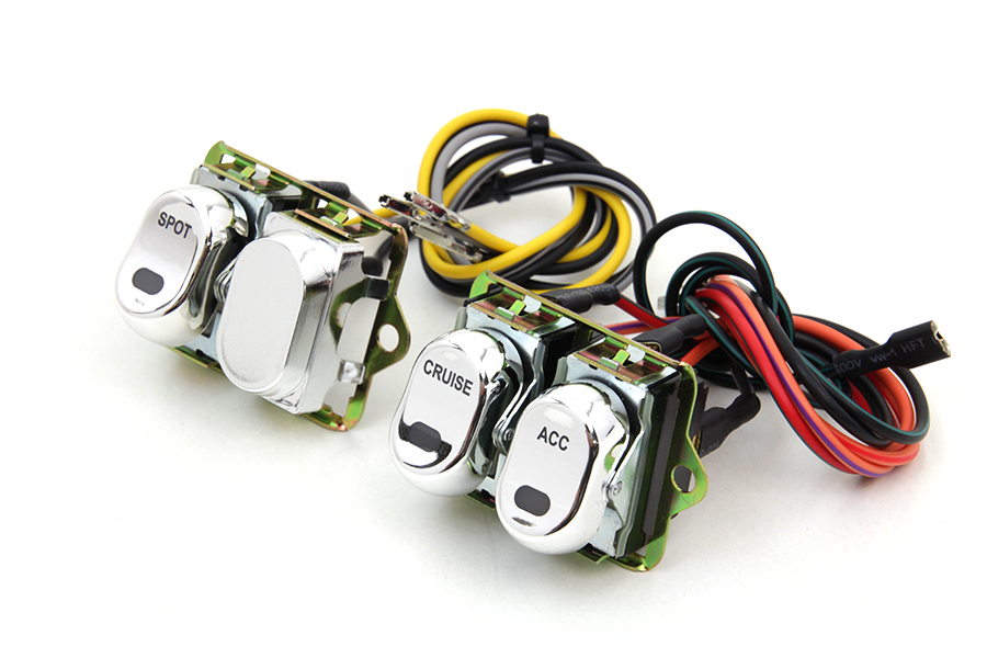 FLHTC 2004-UP Rocker Style LED Handlebar Switch Kit Chrome