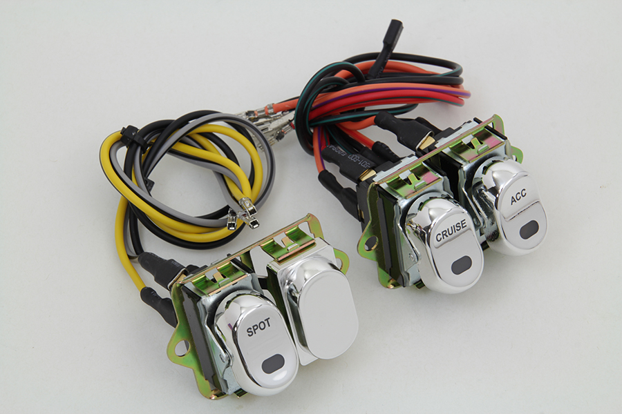 FLHTC 2004-UP Rocker Style LED Handlebar Switch Kit Chrome