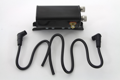 Black 12 Volt Ignition Coil for Harley FL 1948-1960 Big Twins