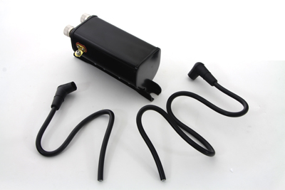 Black 12 Volt Ignition Coil for Harley FL 1948-1960 Big Twins