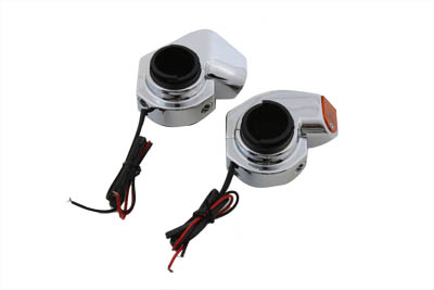 Chrome Front Turn Signal Marker Lamp Set for Harley and Custom