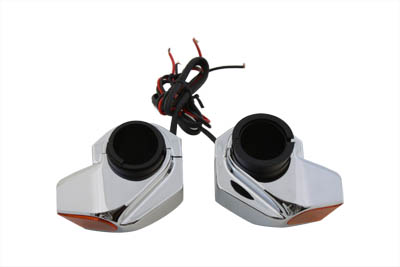 Chrome Front Turn Signal Marker Lamp Set for Harley and Custom