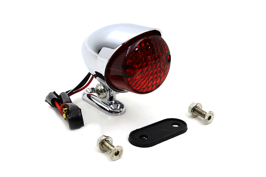 Chrome Hi-Glide Bullet Style Tail Lamp for Harley Custom